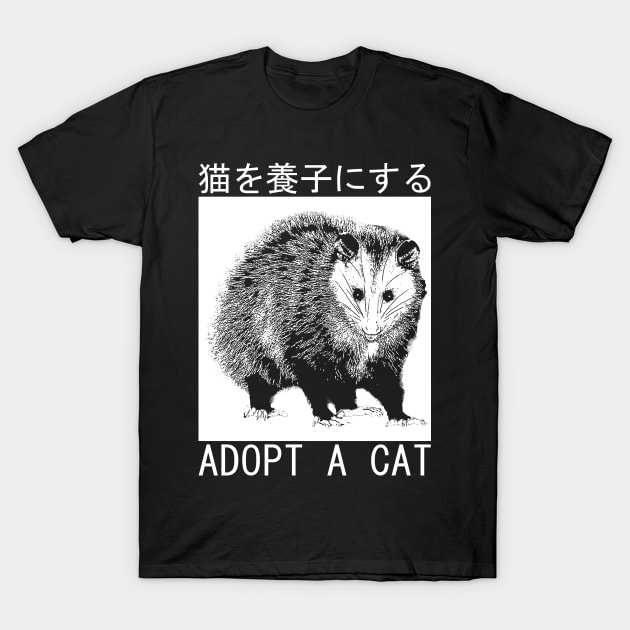 Adopt a Cat Possum Japanese T-Shirt by giovanniiiii